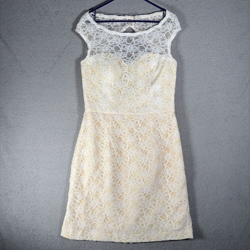 Mori‎ Lee By Madeline Gardener Women’s Size 18 Lace Layer Dress Buttercup Yellow